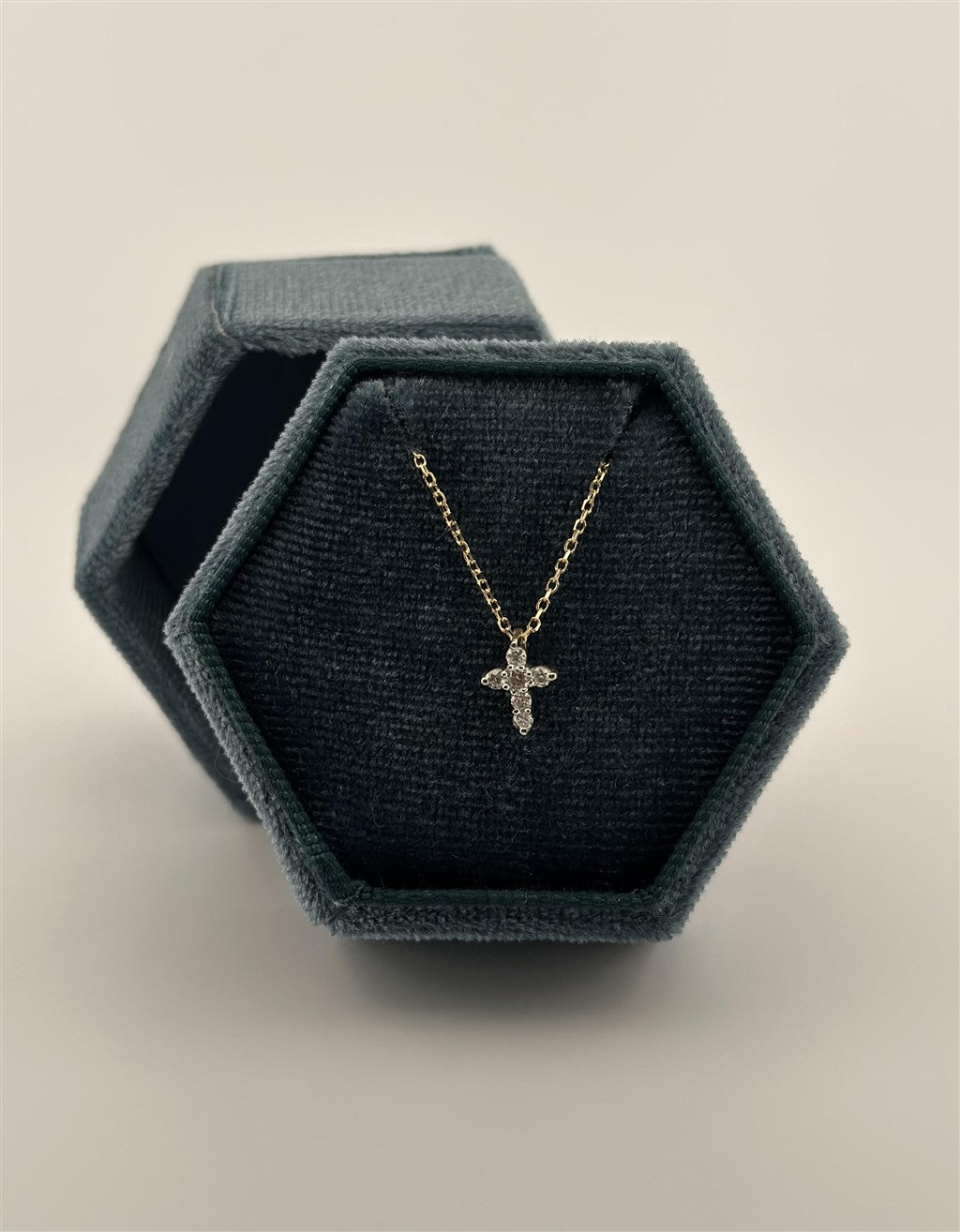 Yellow Gold Diamond Cross Necklace