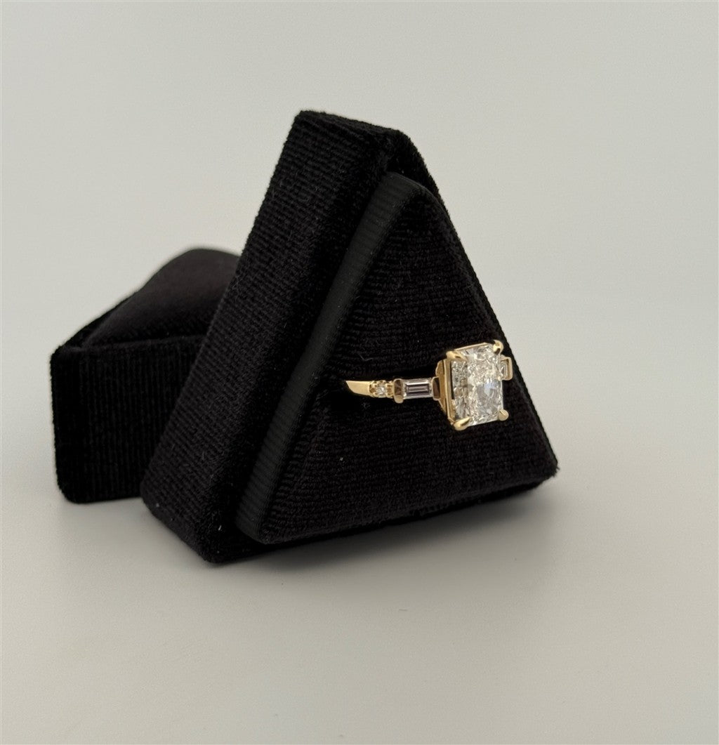 Yellow Gold Lab Grown Radiant Cut Engagement Ring