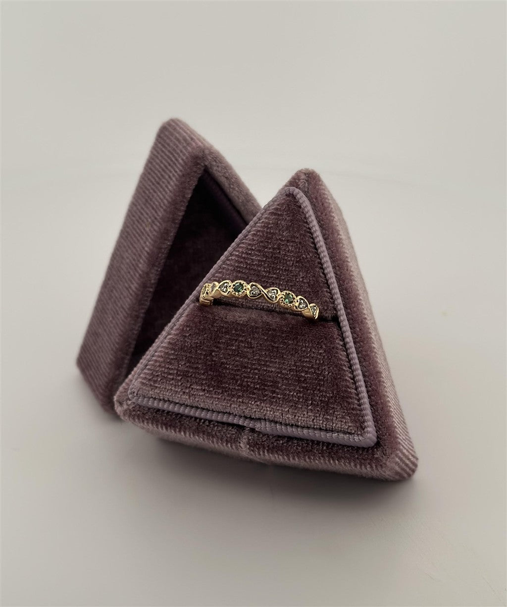 Yellow Gold Emerald Stackable Ring