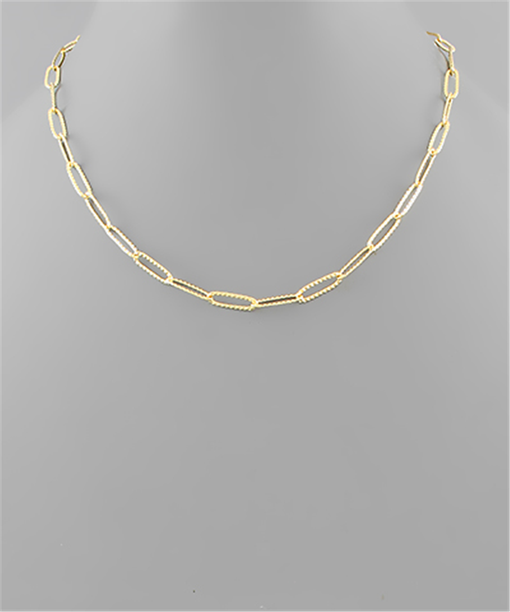 Textured Paperclip Chain Necklace