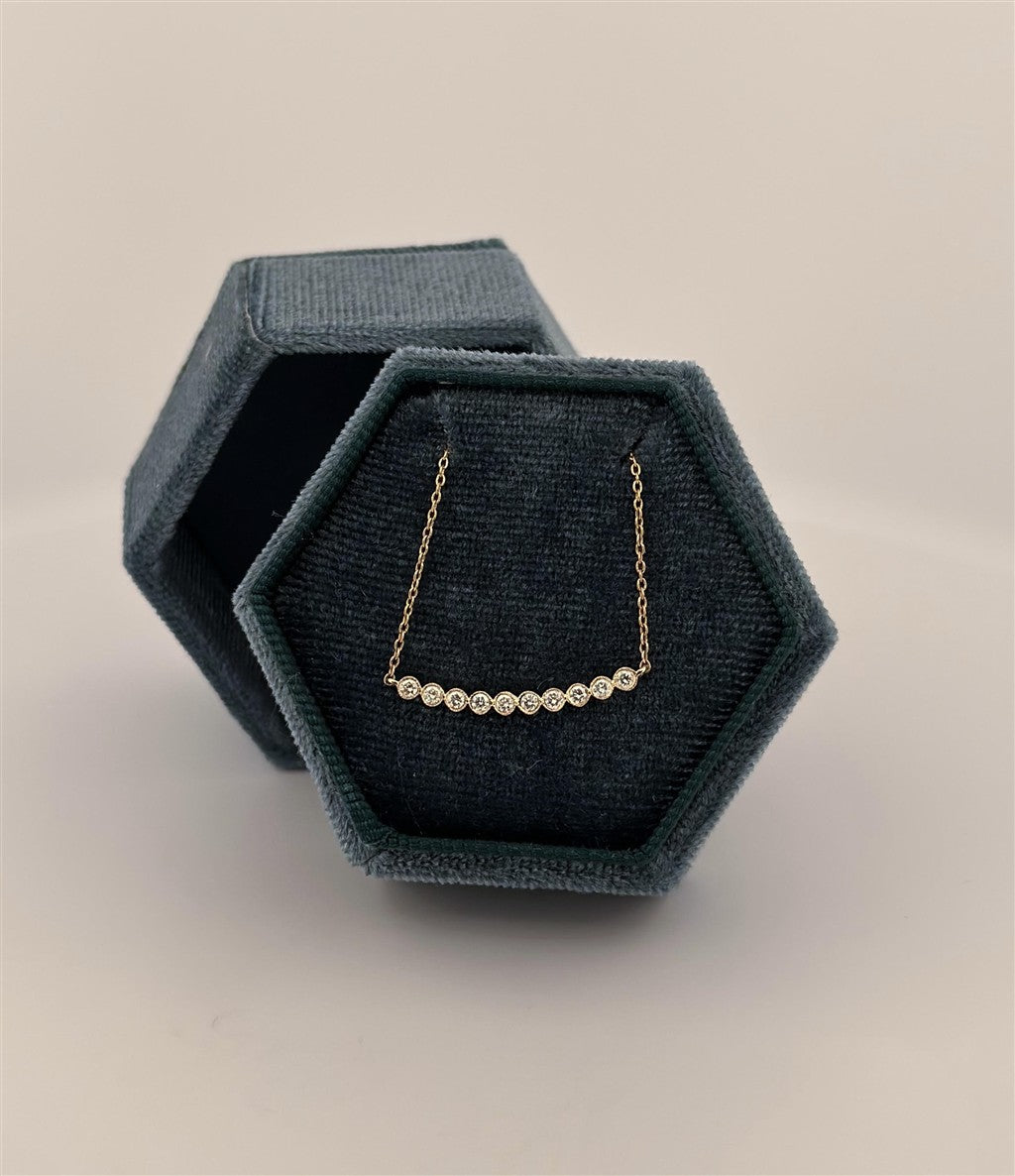 Yellow Gold Diamond Bar Necklace