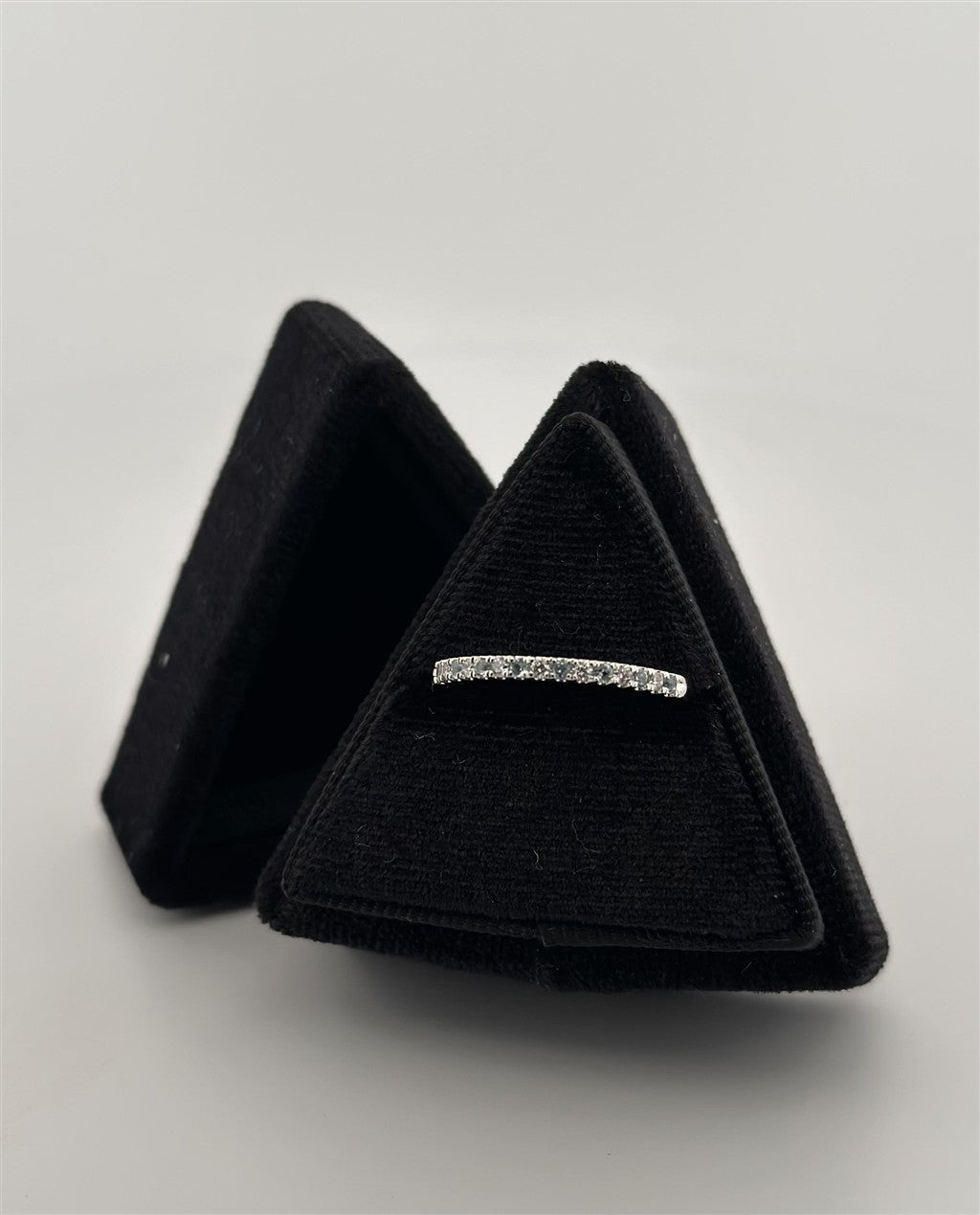 White Gold Blue Topaz Band