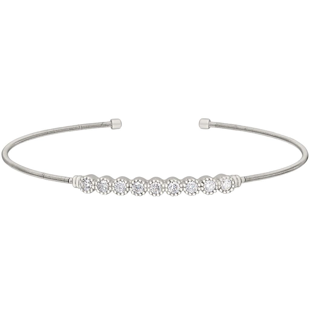 Sterling Silver Cable Cuff Fashion Bracelet