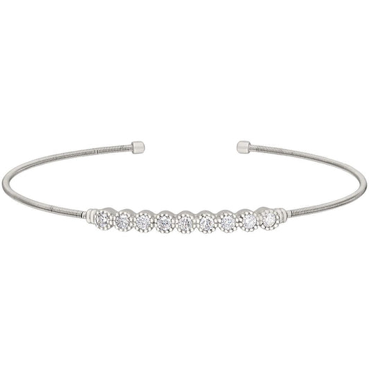 Sterling Silver Cable Cuff Fashion Bracelet