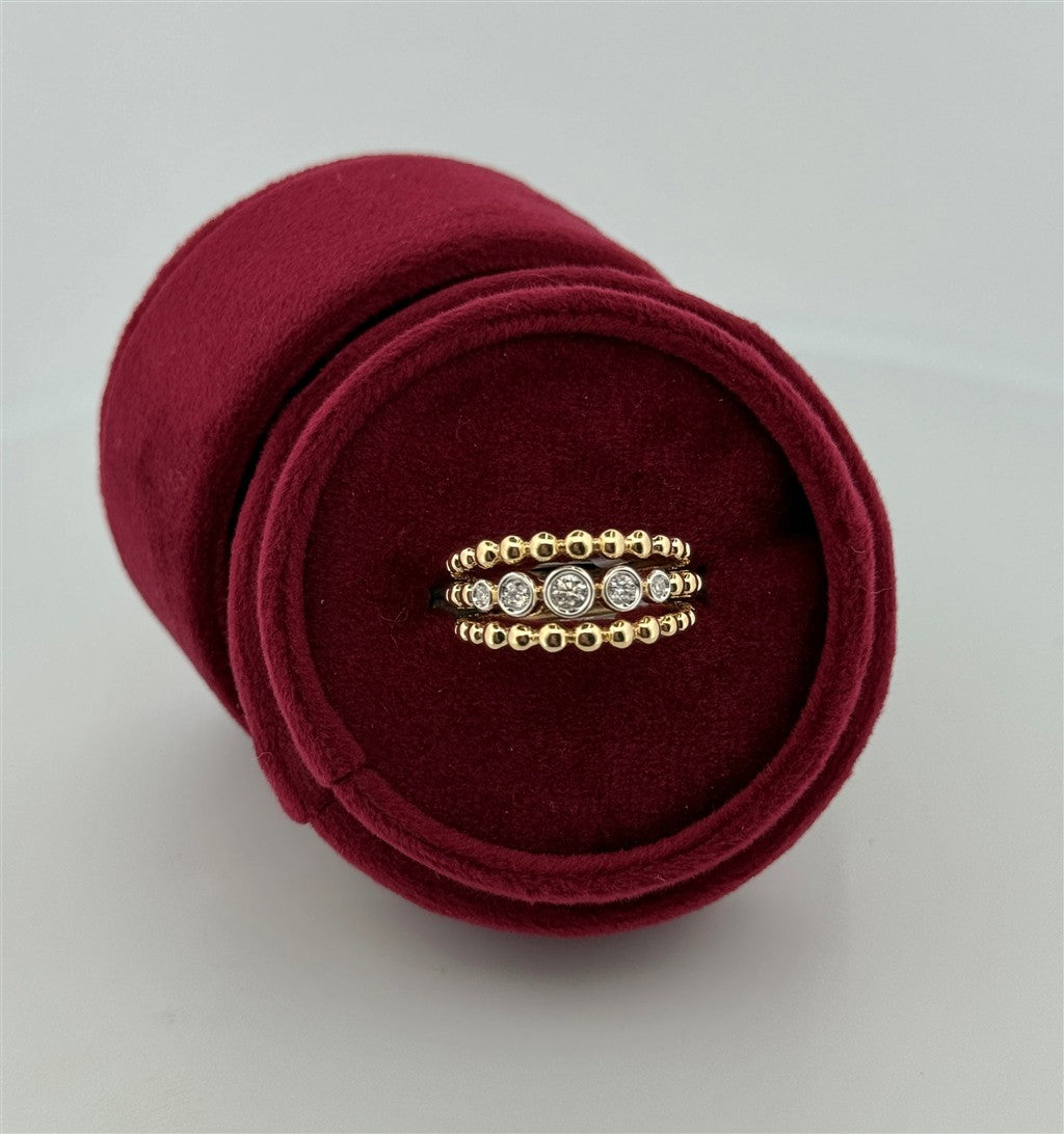 Yellow Gold Diamond Bezel Set Ring