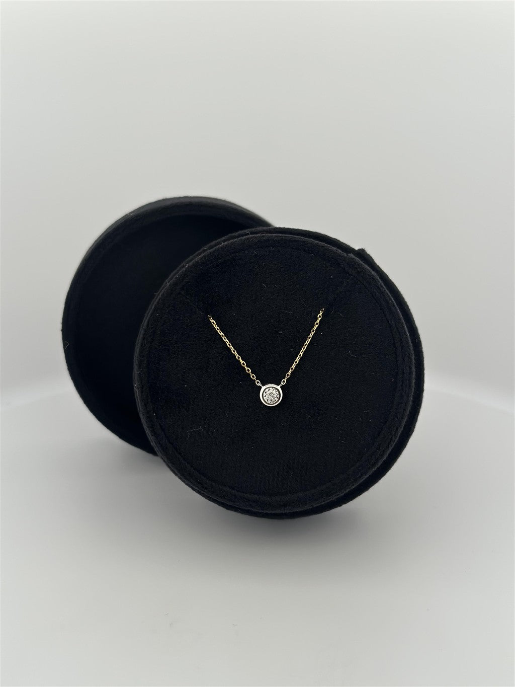 Two-Tone Bezel Set Diamond Necklace