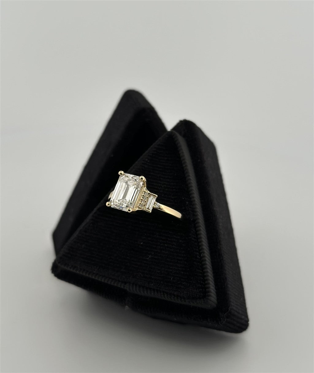 Yellow Gold Lab Diamond Accented Engagement Ring