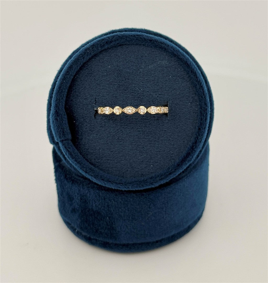 Yellow Gold Vintage Inspired Lab Grown Diamond Band