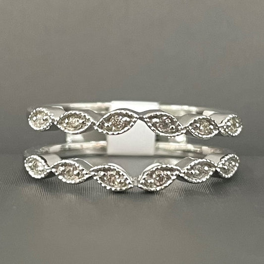White Gold Vintage Inspired Ring Guard