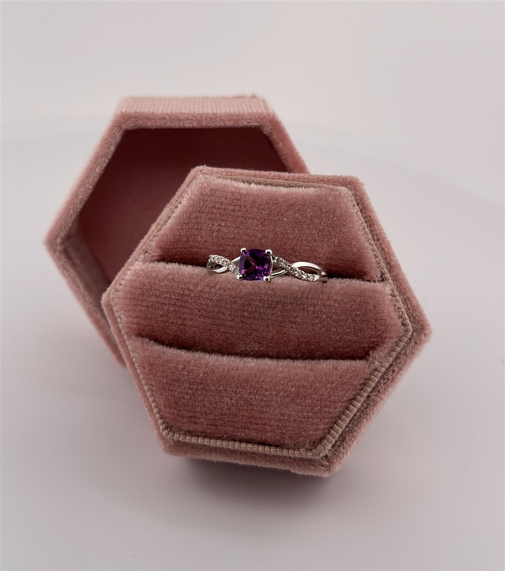 White Gold Amethyst Ring