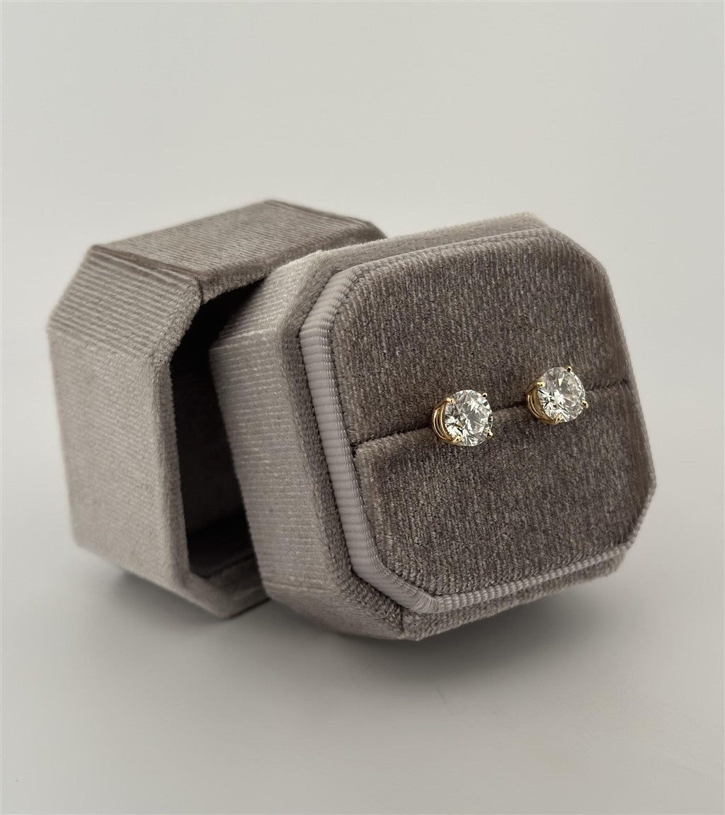 Yellow Gold Lab Grown Diamond Stud Earrings