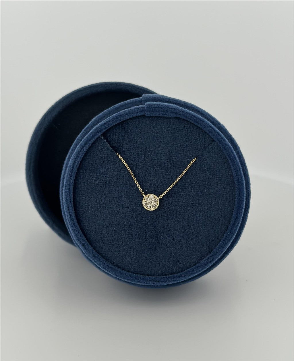 Yellow Gold Diamond Cluster Necklace