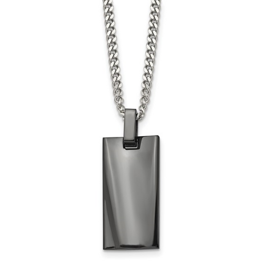 Stainless Black Dogtag