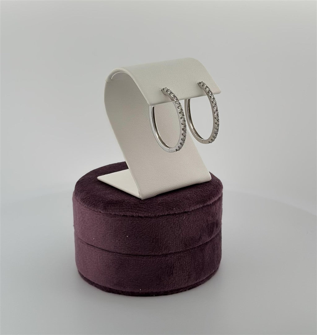 White Gold Diamond Hoop Earrings