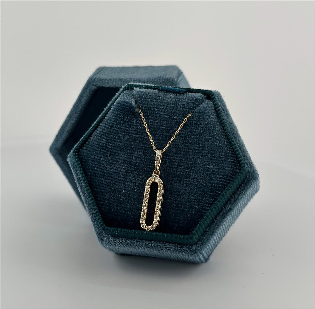 Yellow Gold Oval Paperclip Necklace