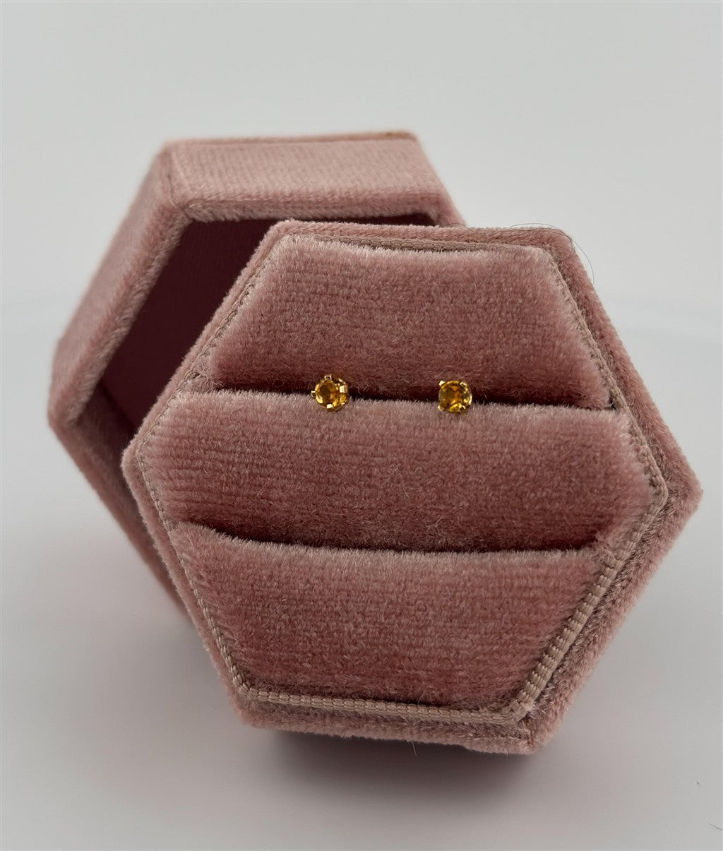 Childrens Yellow Gold Citrine Stud Earrings