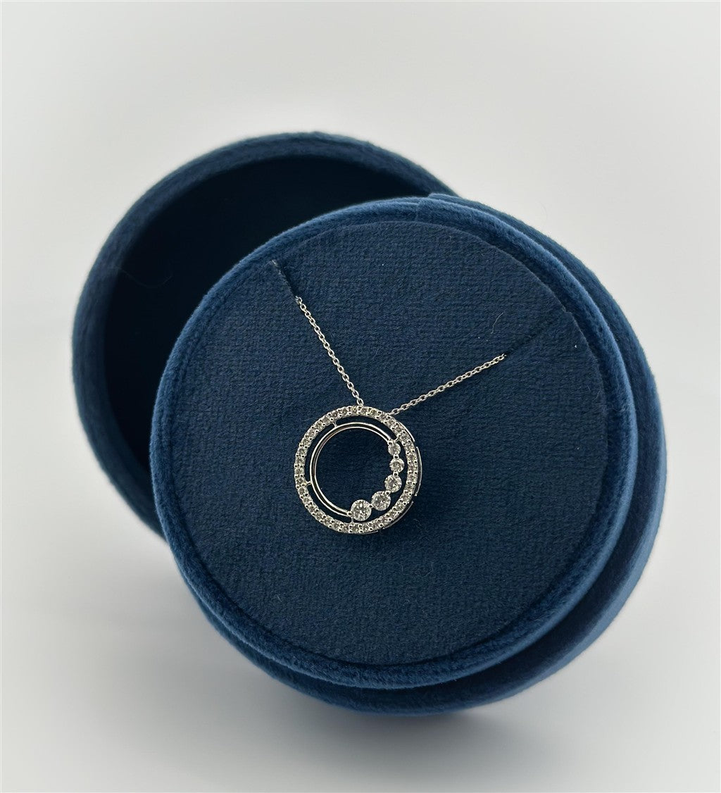 White Gold Diamond Circle Necklace