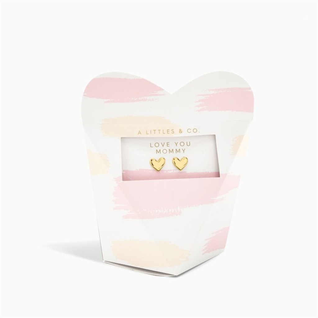 Love You Mom Heart Earrings