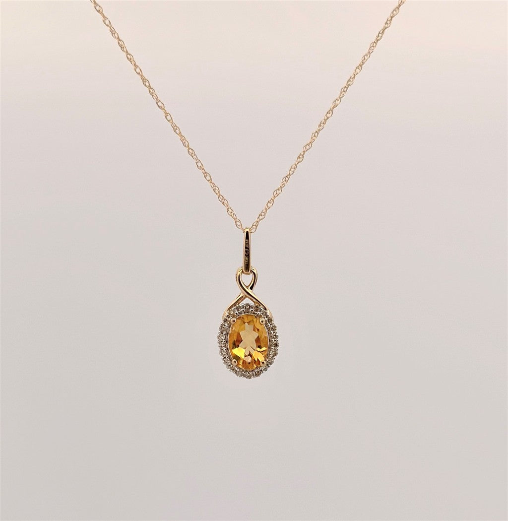 Yellow Gold Citrine Necklace