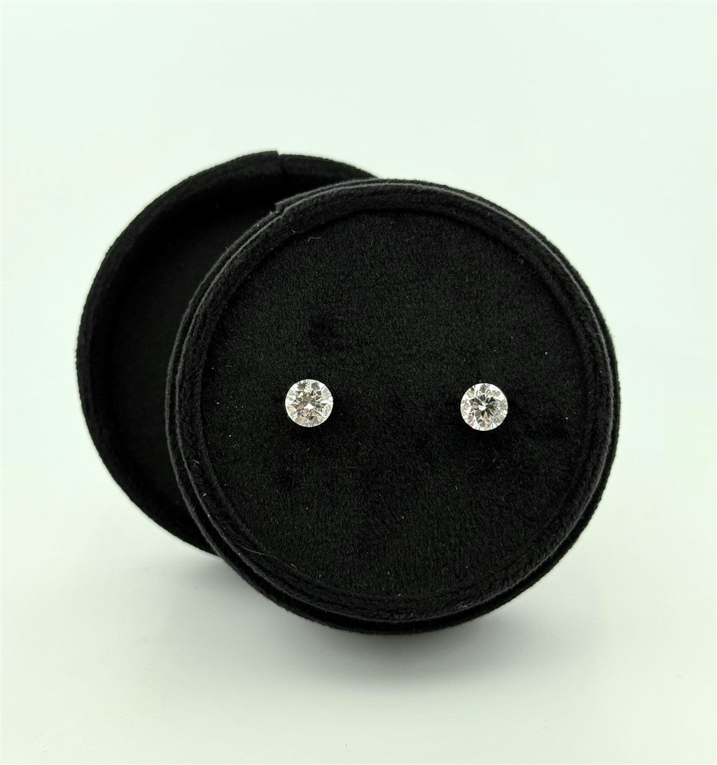 White Gold Lab Stud Earrings
