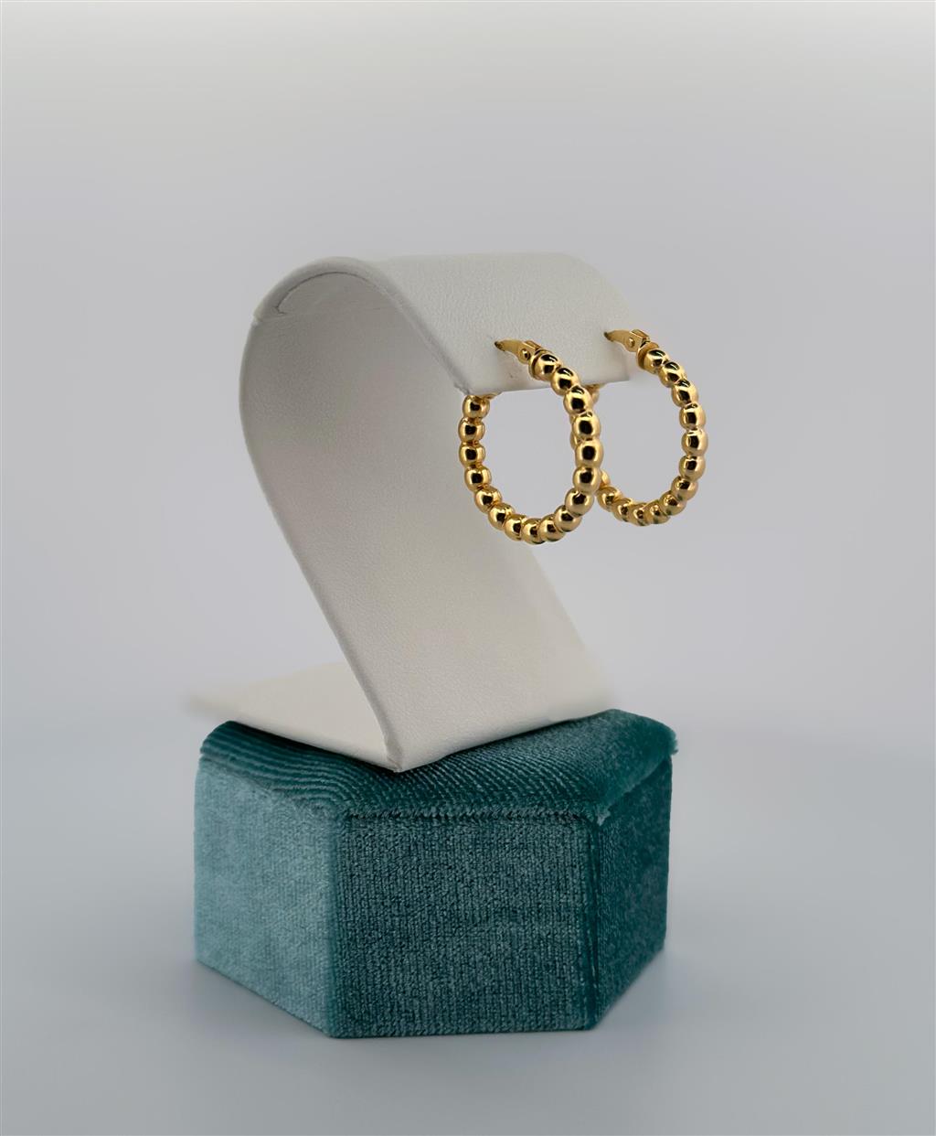 Yellow Gold Bubble Hoop Earrings