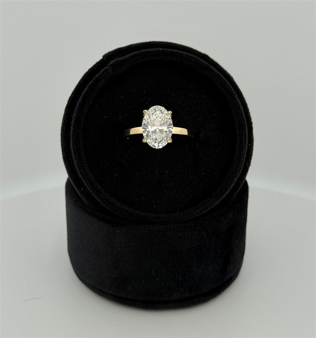 Yellow Gold Oval Lab Grown Engagement Ring