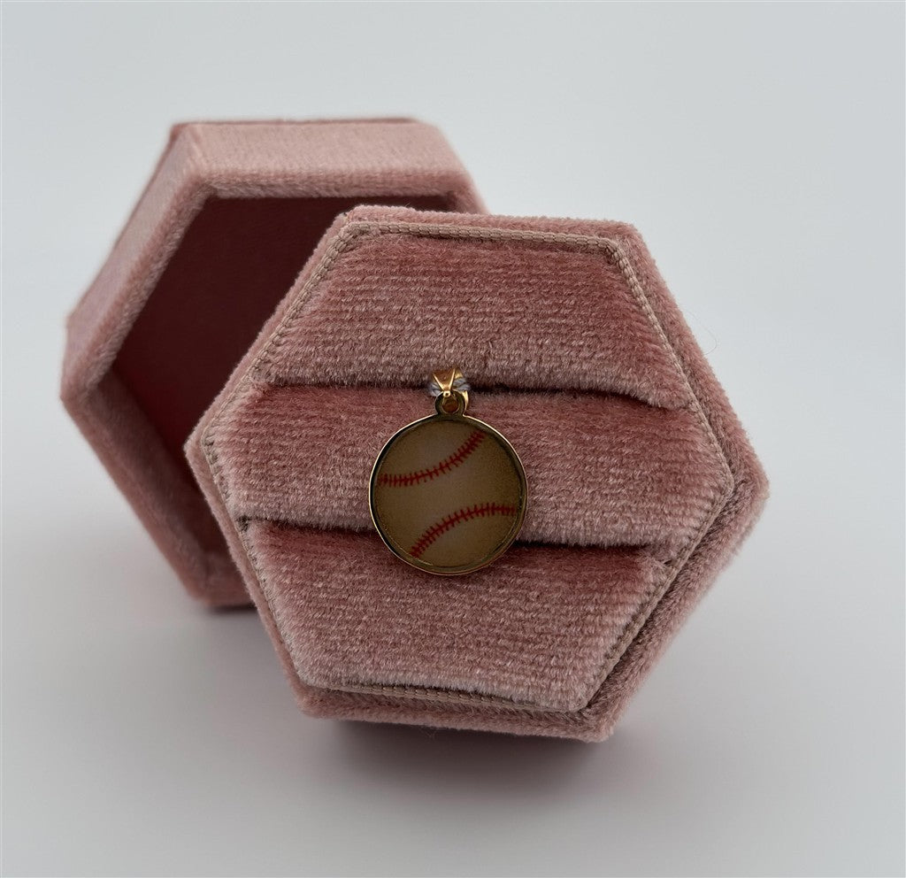 Yellow Gold Baseball Charm