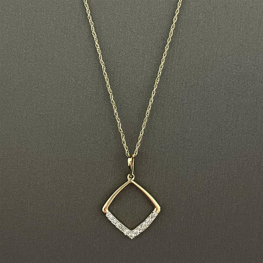 Yellow Gold Diamond Accented Necklace