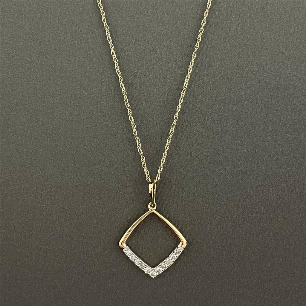 Yellow Gold Diamond Accented Necklace