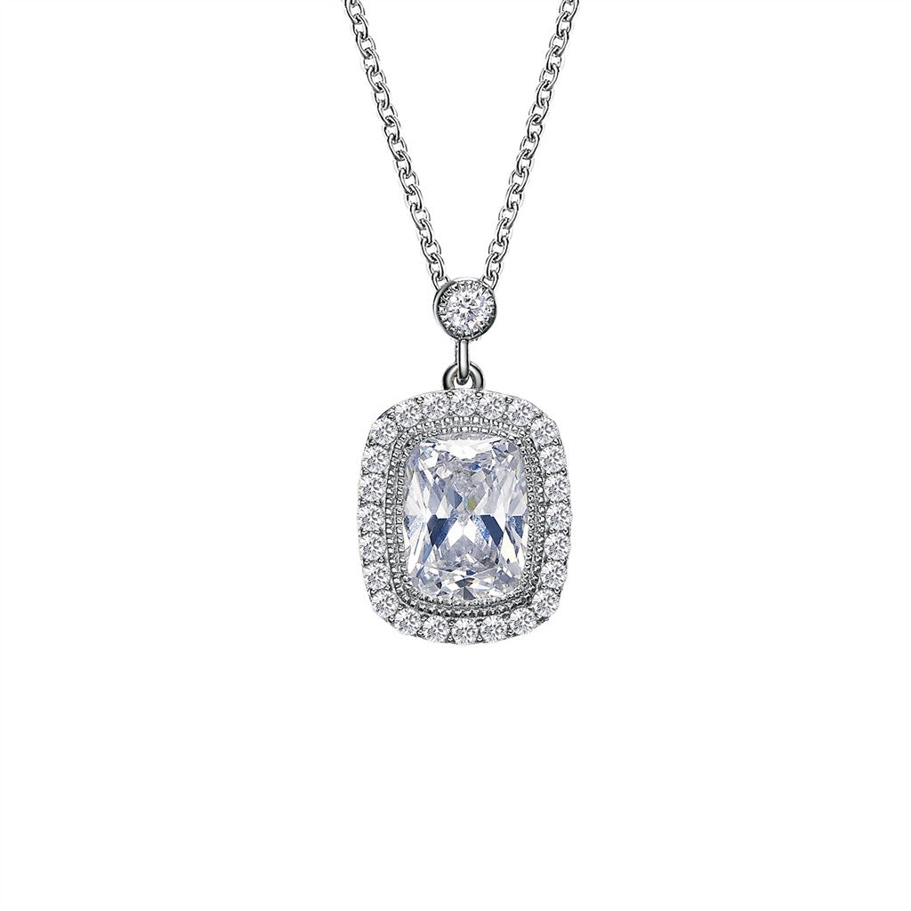 Lafonn Cushion-Cut Halo Necklace