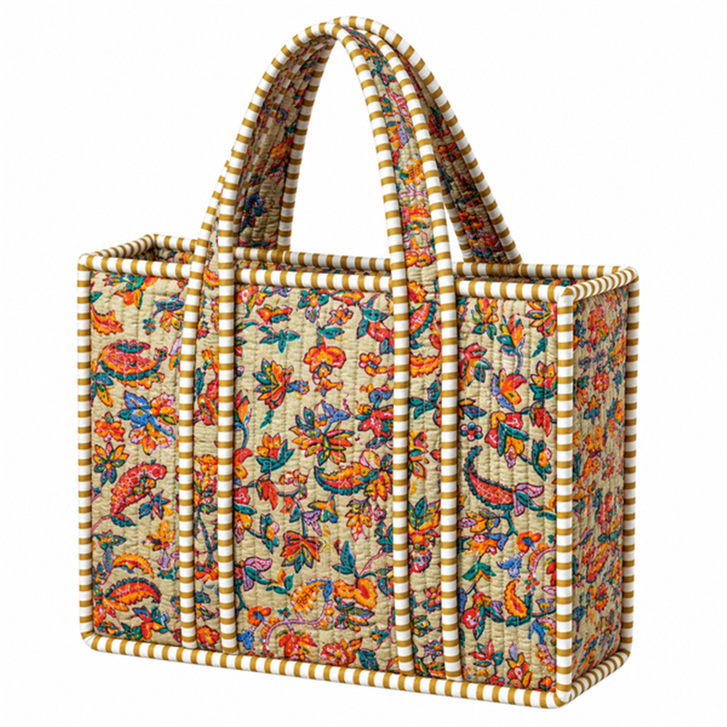 Multi Brown Quilted Mini Bag