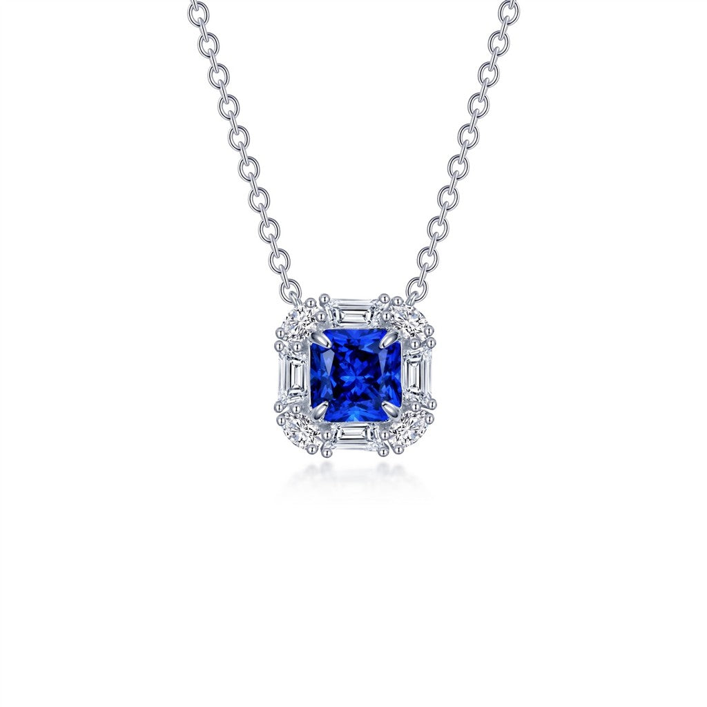 Lafonn Sapphire Halo Necklace