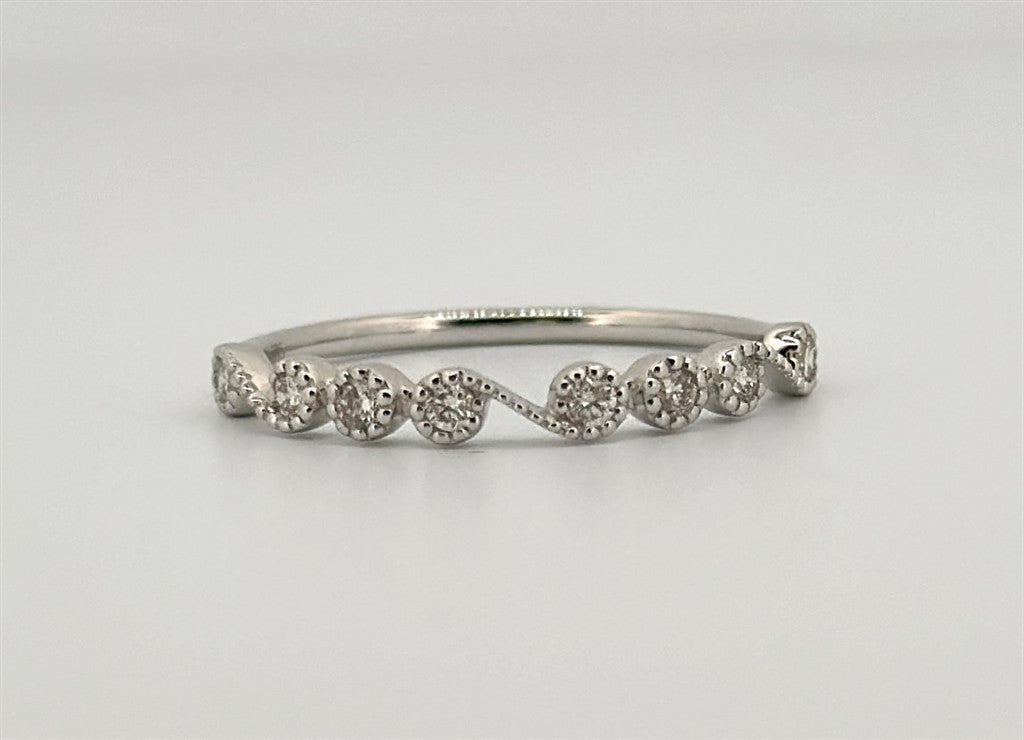 White Gold Vintage Inspired Stackable Ring