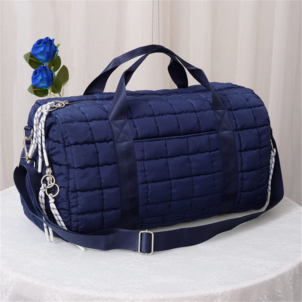Navy Puffer Duffel Bag