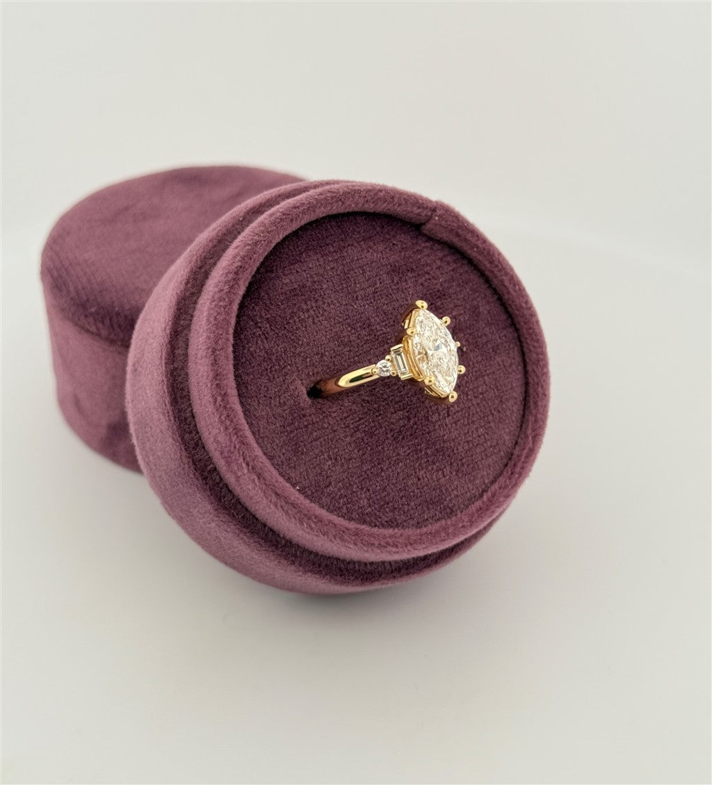 Yellow Gold Lab Grown Marquise Diamond Engagement Ring
