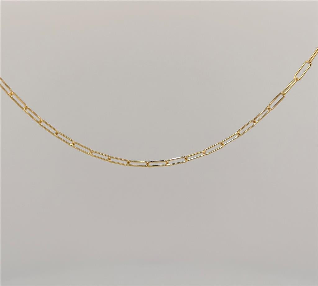 Yellow Gold Paper Clip Chain