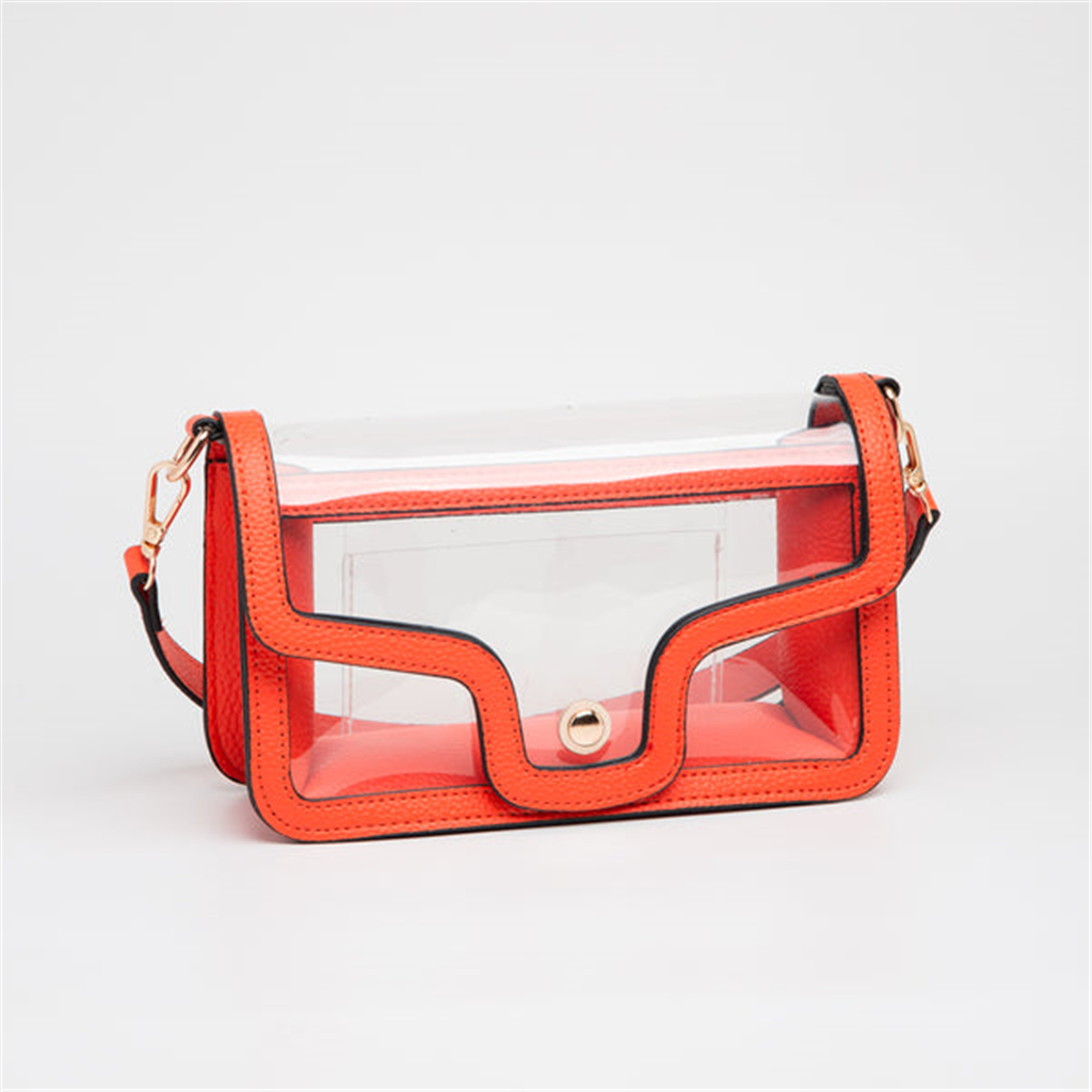 Orange And Clear Purse