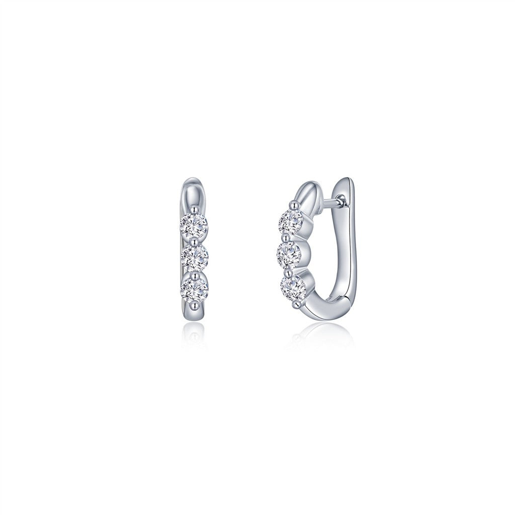 Lafonn 3-Stone Huggie Hoop Earrings