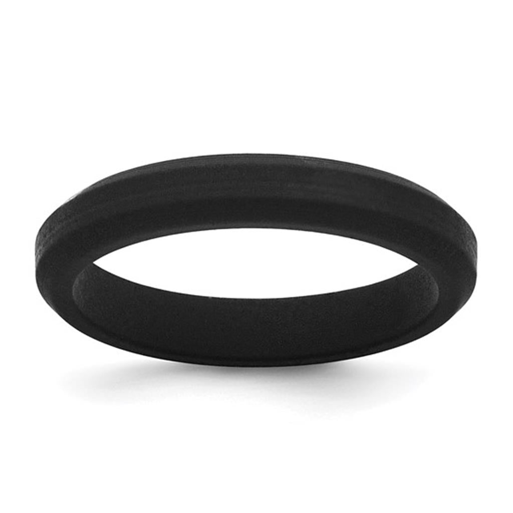 Black Ridge Edge Silicone Wedding Band