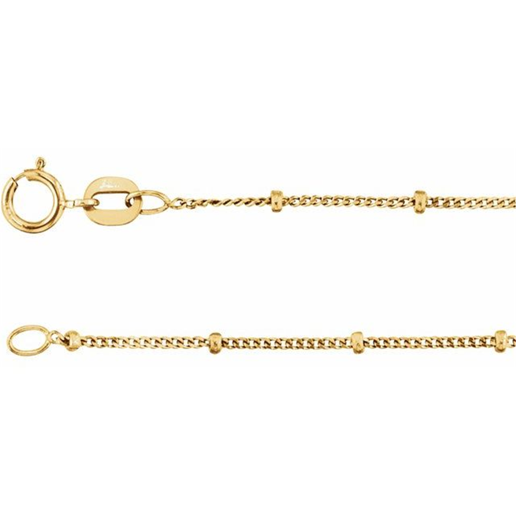 Gold Filled 18" Beaded Curb Chain