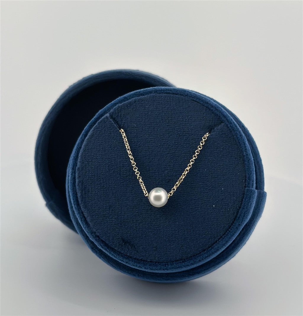 Sterling Silver 16" Single Pearl Necklace