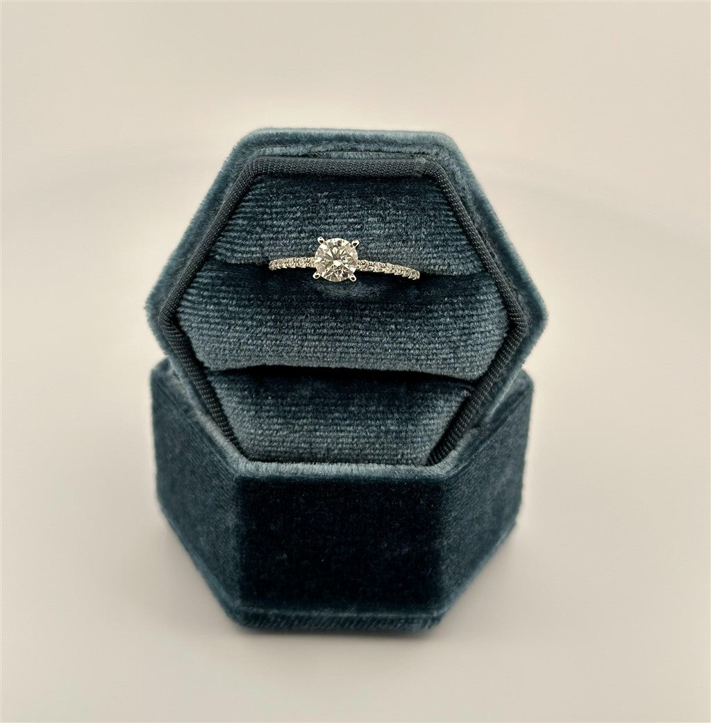 White Gold Round Engagement Ring