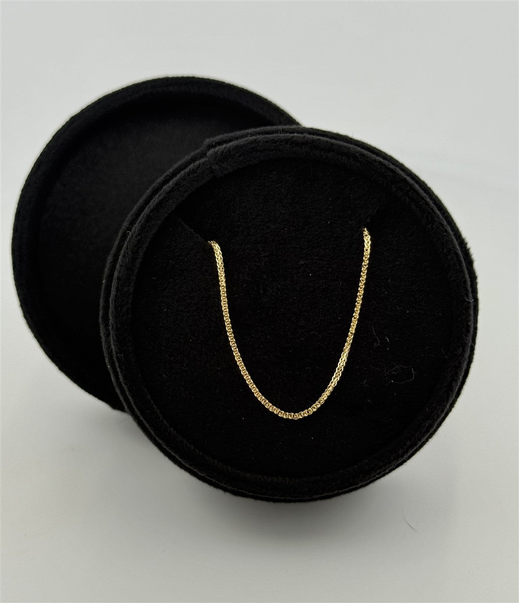 Yellow Gold Adjustable 16-17-18" Wheat Chain