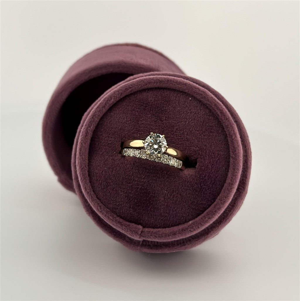 Yellow Gold Lab Grown Solitaire Bridal Set