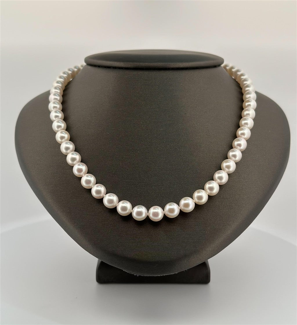 White Gold 16" Pearl Necklace