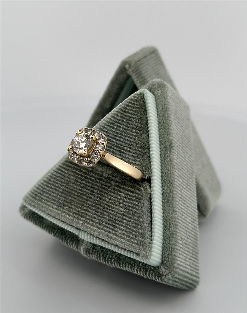 Yellow Gold Halo Style Diamond Engagement Ring