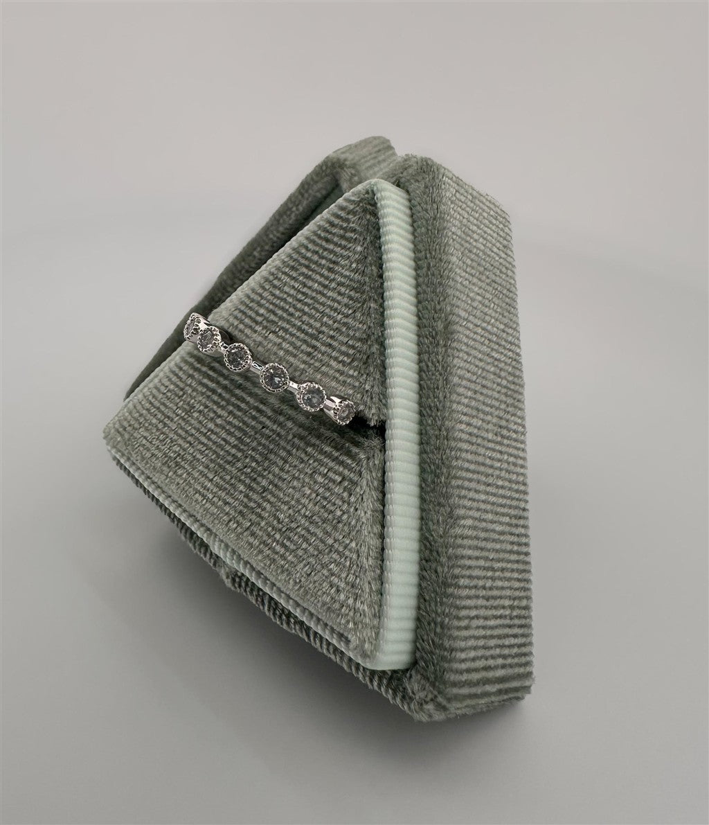 White Gold Aquamarine Stackable Ring