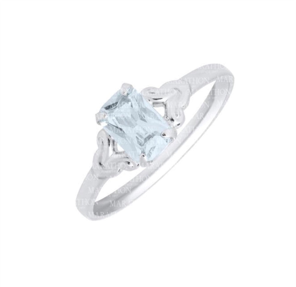 Childrens Sterling Silver April Birthstone Ring
