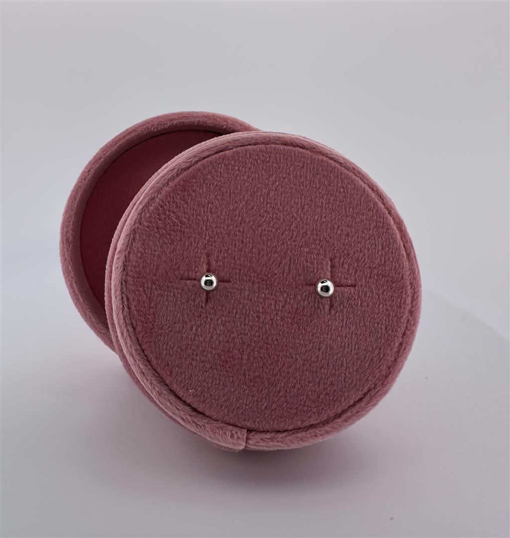 White Gold Ball Post Earrings