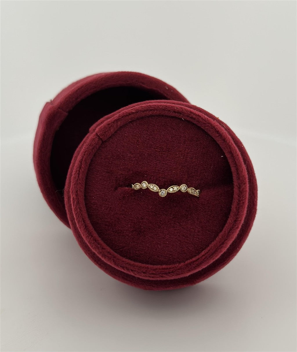 Yellow Gold Vintage Inspired Curved Stackable Ring